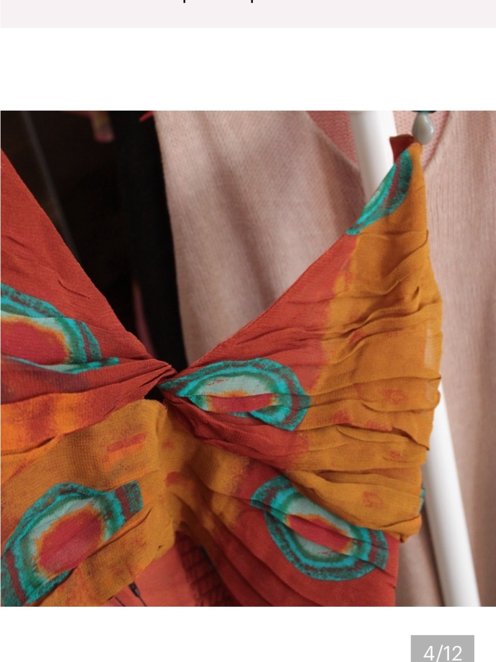 Zara Orange Ruched Halter Crop Top - Picture 5 of 6